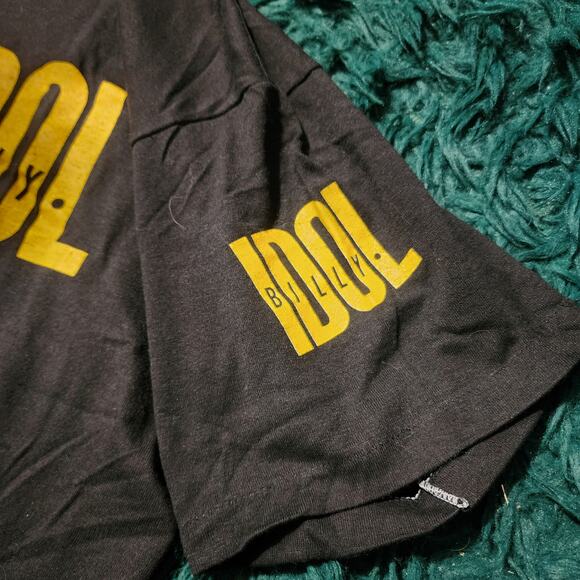 Vintage Billy Idol Whiplash Smile Tee Spring Ford Tag XL Black 80s Rock Shirt - Picture 5 of 5